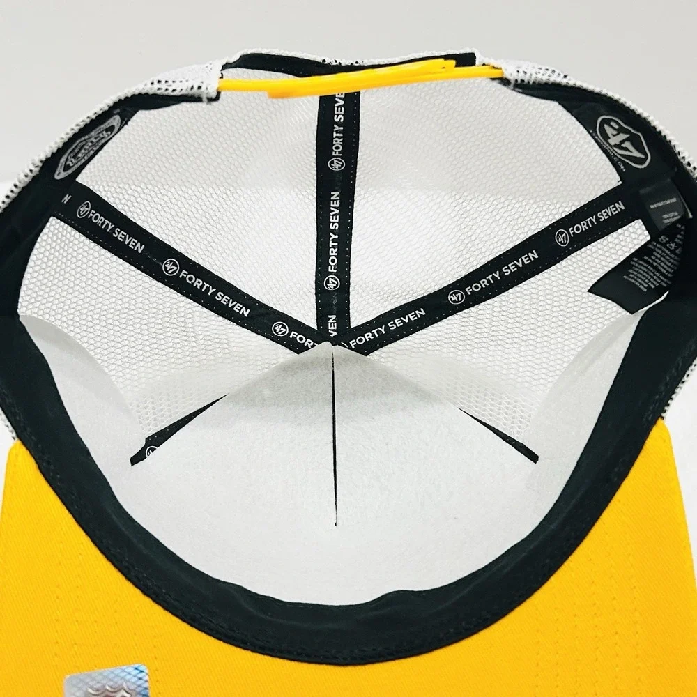 '47 Brand Boston Bruins Arena Stripe A-Frame Hitch Hat Cap Adjustable Black NHL‎
